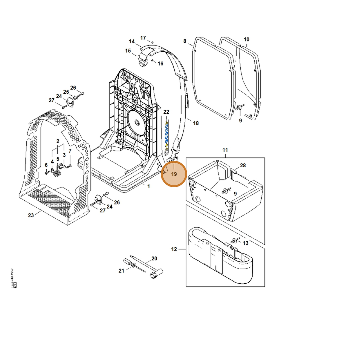 STIHL part 4203-791-4600 — IPL diagram snippet (6x zoom, amber highlight)