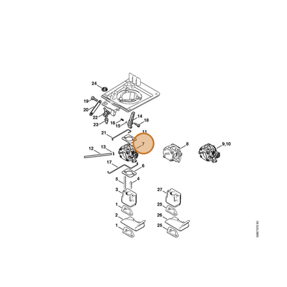 STIHL part 4205-120-0601 — IPL diagram snippet (6x zoom, amber highlight)