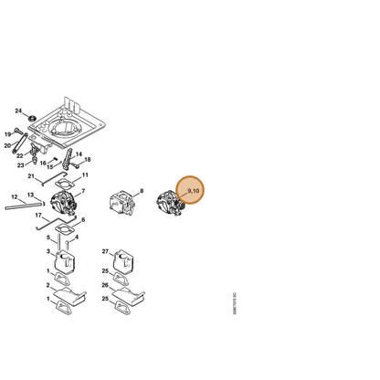 STIHL part 4205-120-0602 — IPL diagram snippet (6x zoom, amber highlight)