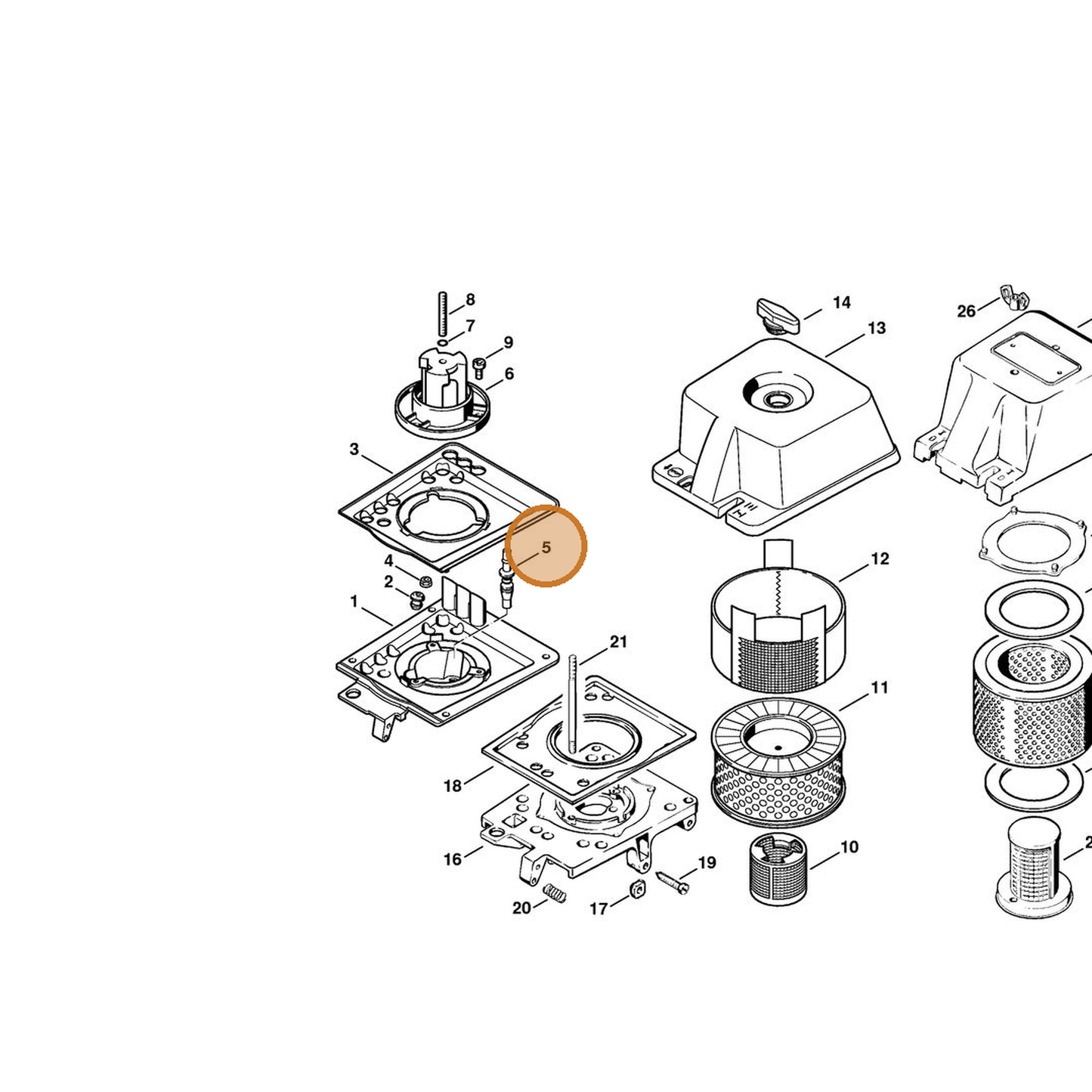 STIHL part 4205-122-4000 — IPL diagram snippet (6x zoom, amber highlight)