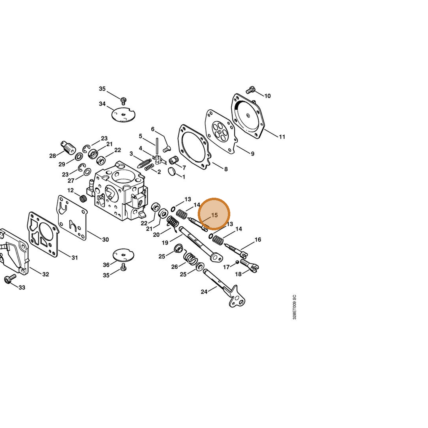 STIHL part 4205-122-6700 — IPL diagram snippet (6x zoom, amber highlight)