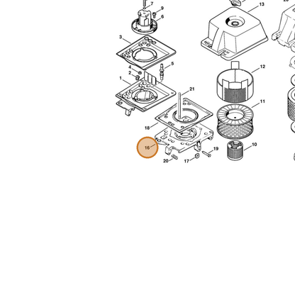 STIHL part 4205-140-2803 — IPL diagram snippet (6x zoom, amber highlight)