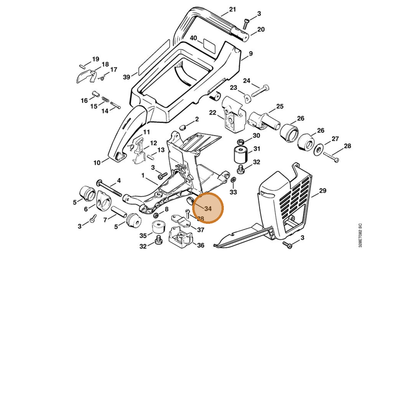 STIHL part 4205-145-9000 — IPL diagram snippet (6x zoom, amber highlight)