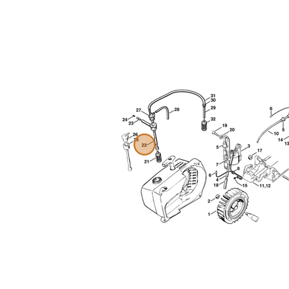STIHL part 4205-350-3600 — IPL diagram snippet (6x zoom, amber highlight)