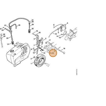 STIHL part 4205-400-1002 — IPL diagram snippet (6x zoom, amber highlight)