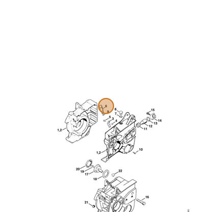 STIHL part 4205-647-7001 — IPL diagram snippet (6x zoom, amber highlight)