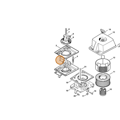 STIHL part 4205-647-9100 — IPL diagram snippet (6x zoom, amber highlight)