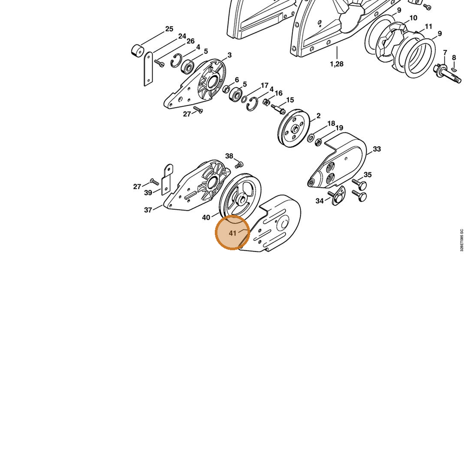 STIHL part 4205-706-8105 — IPL diagram snippet (6x zoom, amber highlight)