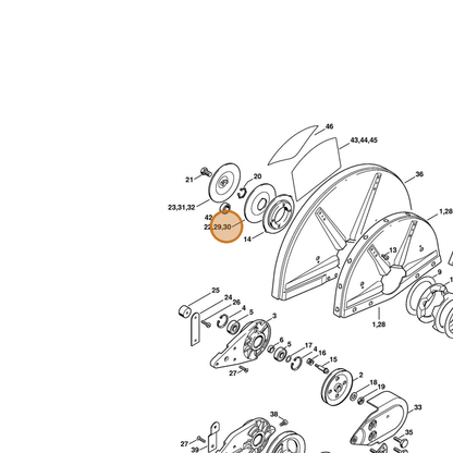 STIHL part 4205-708-3001 — IPL diagram snippet (6x zoom, amber highlight)