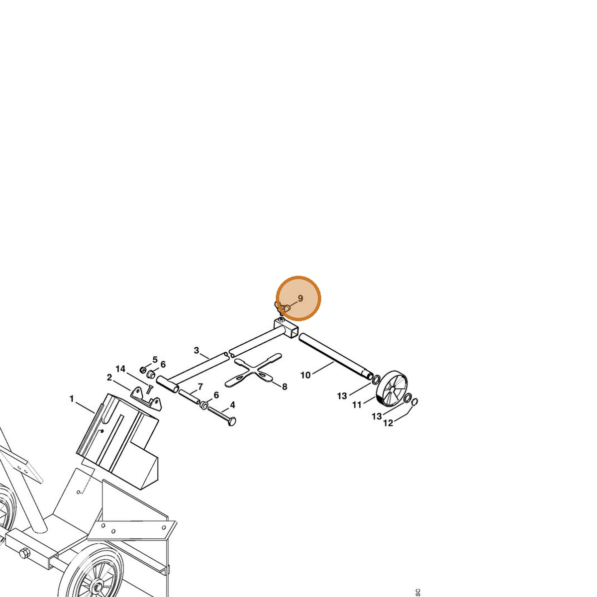 STIHL part 4205-710-9300 — IPL diagram snippet (6x zoom, amber highlight)