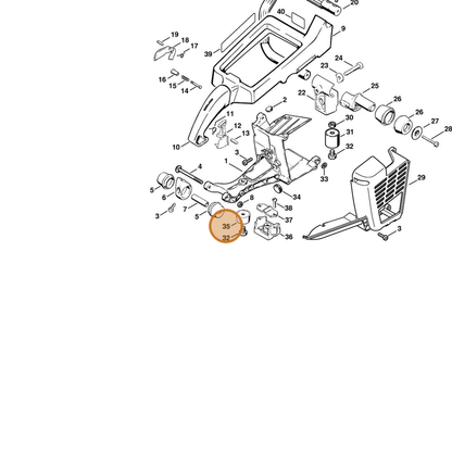 STIHL part 4205-790-9300 — IPL diagram snippet (6x zoom, amber highlight)