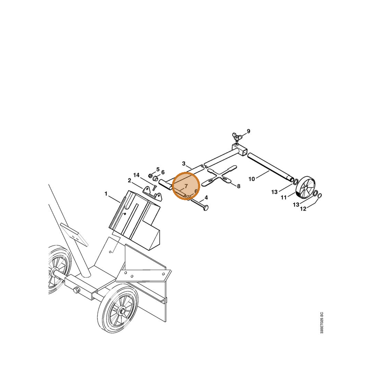 STIHL part 4205-791-2701 — IPL diagram snippet (6x zoom, amber highlight)
