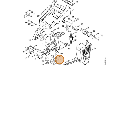 STIHL part 4205-791-7400 — IPL diagram snippet (6x zoom, amber highlight)