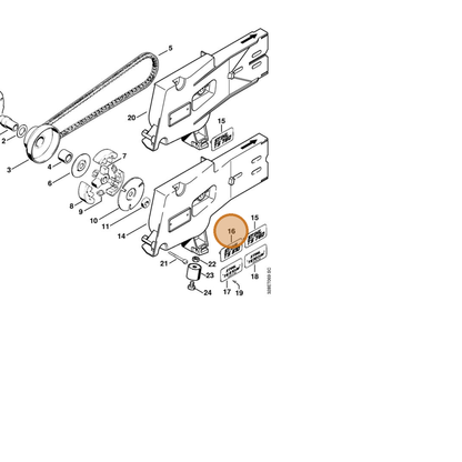 STIHL part 4205-967-1502 — IPL diagram snippet (6x zoom, amber highlight)