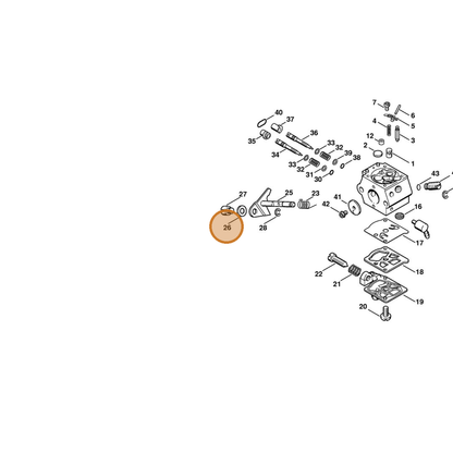 STIHL part 4211-121-8600 — IPL diagram snippet (6x zoom, amber highlight)