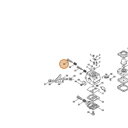 STIHL part 4211-122-6700 — IPL diagram snippet (6x zoom, amber highlight)