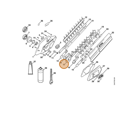 STIHL part 4211-642-0102 — IPL diagram snippet (6x zoom, amber highlight)