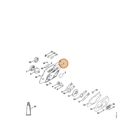 STIHL part 4213-640-0501 — IPL diagram snippet (6x zoom, amber highlight)