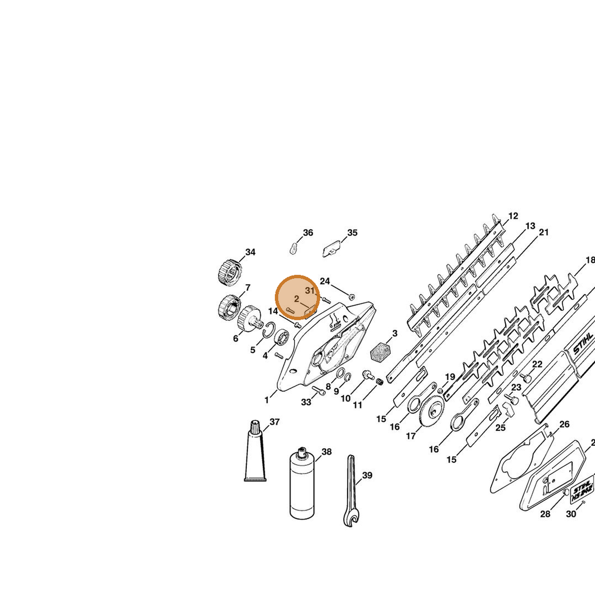STIHL part 4213-669-0600 — IPL diagram snippet (6x zoom, amber highlight)