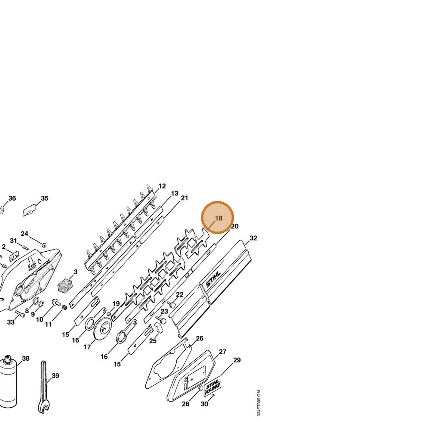 STIHL part 4213-710-6050 — IPL diagram snippet (6x zoom, amber highlight)