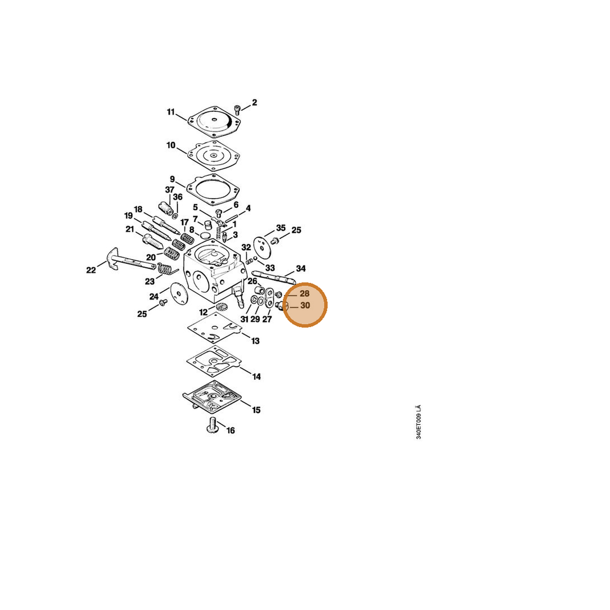 STIHL part 4215-121-8900 — IPL diagram snippet (6x zoom, amber highlight)