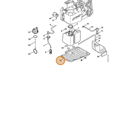 STIHL part 4221-020-3500 — IPL diagram snippet (6x zoom, amber highlight)