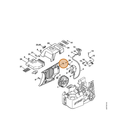 STIHL part 4221-080-3100 — IPL diagram snippet (6x zoom, amber highlight)
