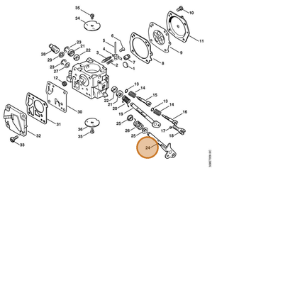 STIHL part 4221-120-7100 — IPL diagram snippet (6x zoom, amber highlight)