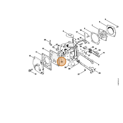STIHL part 4221-121-7800 — IPL diagram snippet (6x zoom, amber highlight)