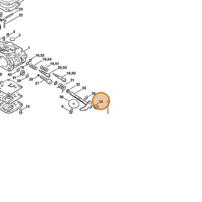 STIHL part 4221-121-8900 — IPL diagram snippet (6x zoom, amber highlight)