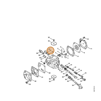 STIHL part 4221-121-9400 — IPL diagram snippet (6x zoom, amber highlight)
