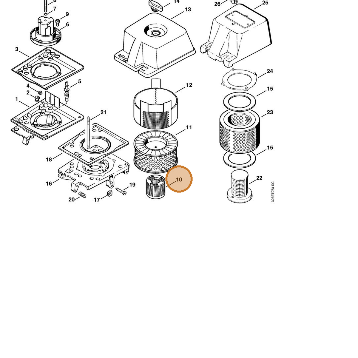 STIHL part 4221-140-1800 — IPL diagram snippet (6x zoom, amber highlight)