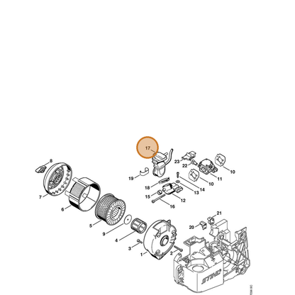 STIHL part 4221-140-2501 — IPL diagram snippet (6x zoom, amber highlight)