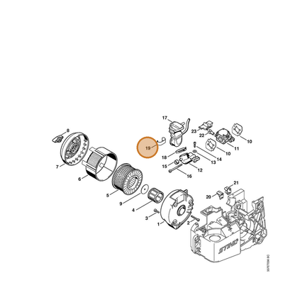 STIHL part 4221-141-2400 — IPL diagram snippet (6x zoom, amber highlight)