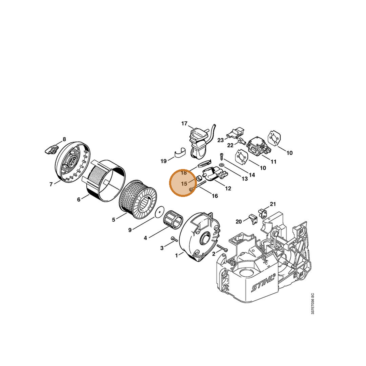 STIHL part 4221-141-5400 — IPL diagram snippet (6x zoom, amber highlight)