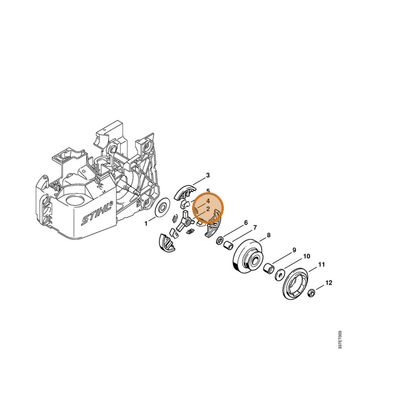 STIHL part 4221-160-2000 — IPL diagram snippet (6x zoom, amber highlight)