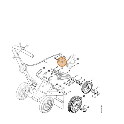 STIHL part 4221-182-4501 — IPL diagram snippet (6x zoom, amber highlight)