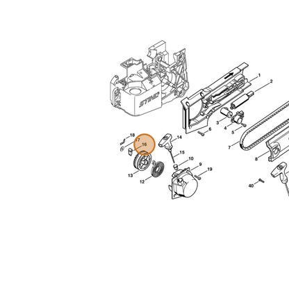 STIHL part 4221-195-7200 — IPL diagram snippet (6x zoom, amber highlight)