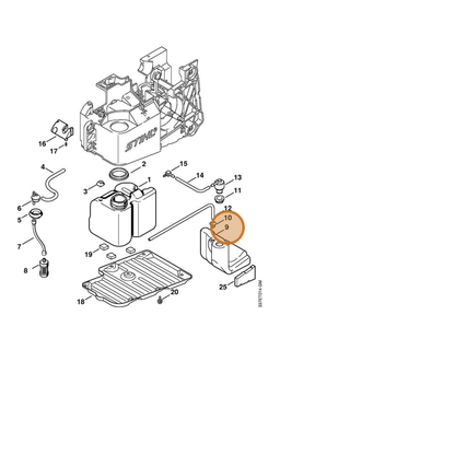 STIHL part 4221-350-0600 — IPL diagram snippet (6x zoom, amber highlight)