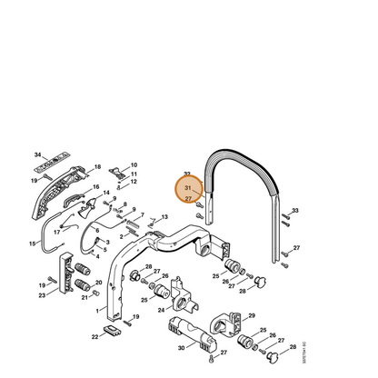 STIHL part 4221-790-1750 — IPL diagram snippet (6x zoom, amber highlight)