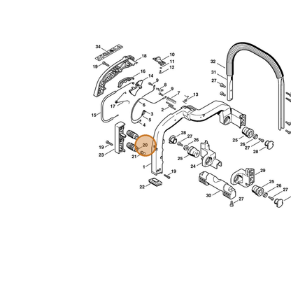 STIHL part 4221-791-2805 — IPL diagram snippet (6x zoom, amber highlight)