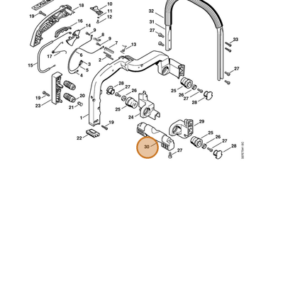 STIHL part 4221-791-7600 — IPL diagram snippet (6x zoom, amber highlight)