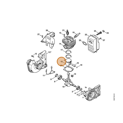 STIHL part 4223-030-2000 — IPL diagram snippet (6x zoom, amber highlight)