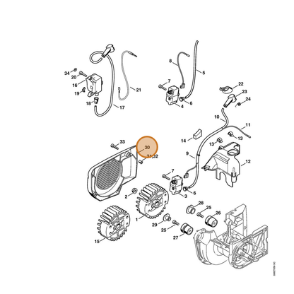 STIHL part 4223-080-3100 — IPL diagram snippet (6x zoom, amber highlight)