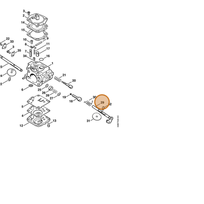 STIHL part 4223-120-7102 — IPL diagram snippet (6x zoom, amber highlight)