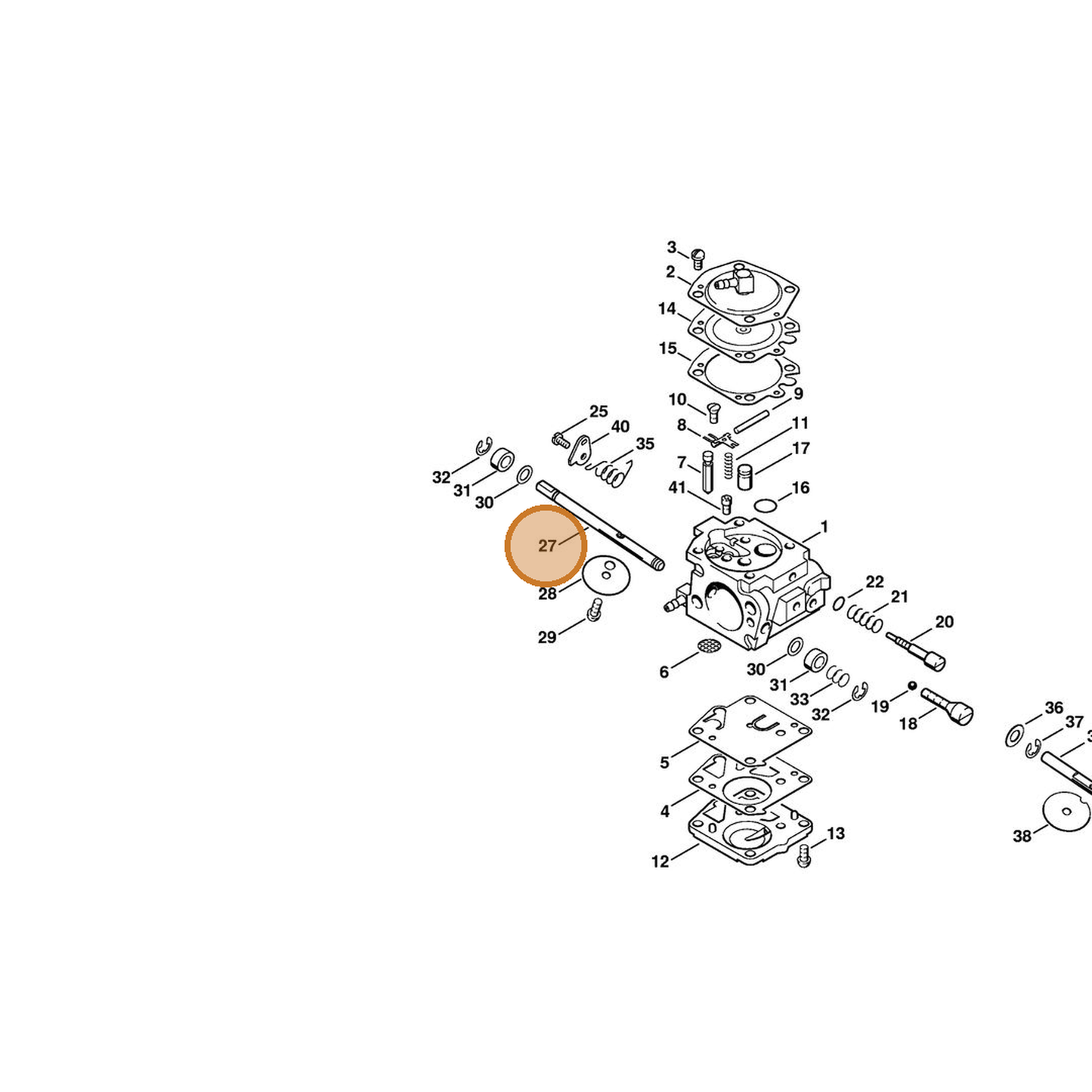 STIHL part 4223-120-7200 — IPL diagram snippet (6x zoom, amber highlight)