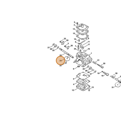 STIHL part 4223-121-2901 — IPL diagram snippet (6x zoom, amber highlight)