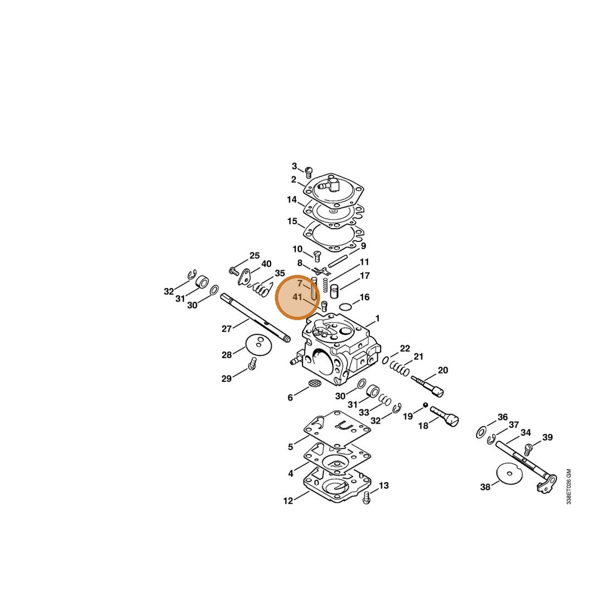 STIHL part 4223-121-5603 — IPL diagram snippet (6x zoom, amber highlight)