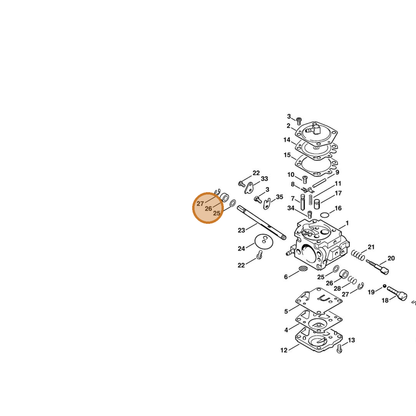 STIHL part 4223-121-9400 — IPL diagram snippet (6x zoom, amber highlight)