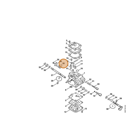 STIHL part 4223-122-3200 — IPL diagram snippet (6x zoom, amber highlight)